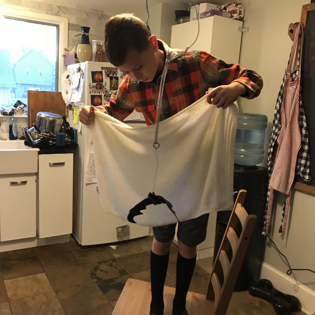 "Catch Him Derry!" Viral Bat Chaser Video Halloween costume via Kristen Chase