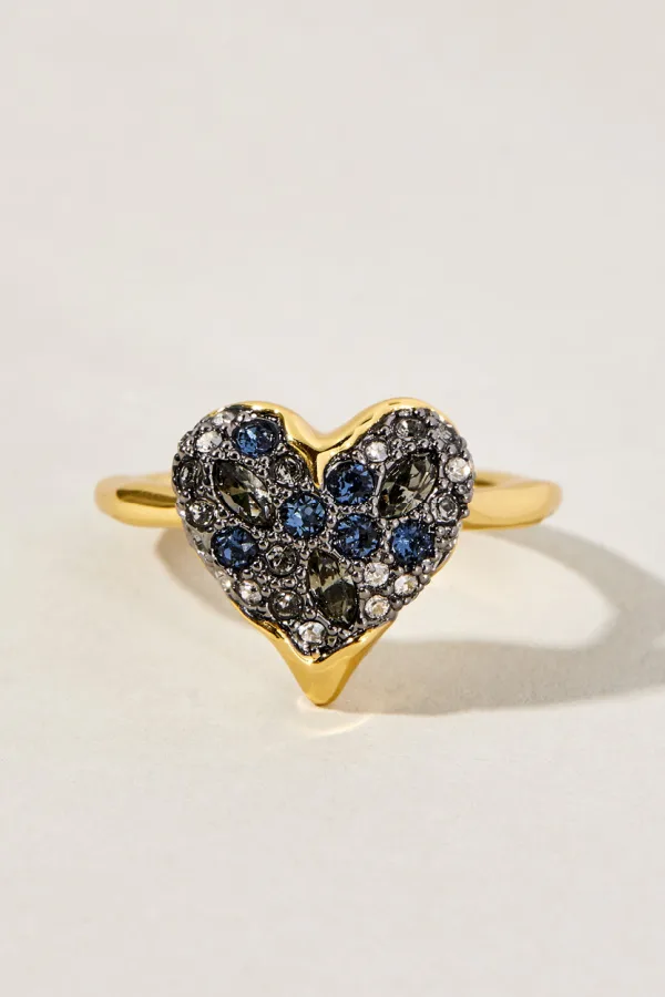 Valentine's jewelry for women who like edgier stuff: Midnight heart ring from Alexis Bittar