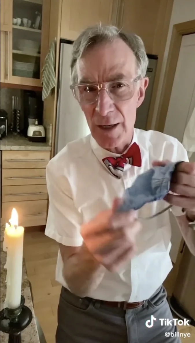 In just seconds, Bill Nye explains to kids (and adults!) the benefits of wearing a face mask