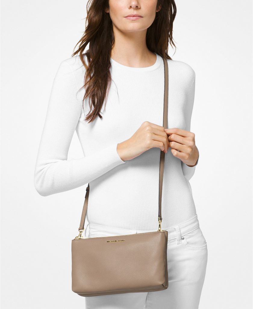 Mini crossbody bags for fall: The Michael Kors double zip mini crossbody in lots of great fall colors
