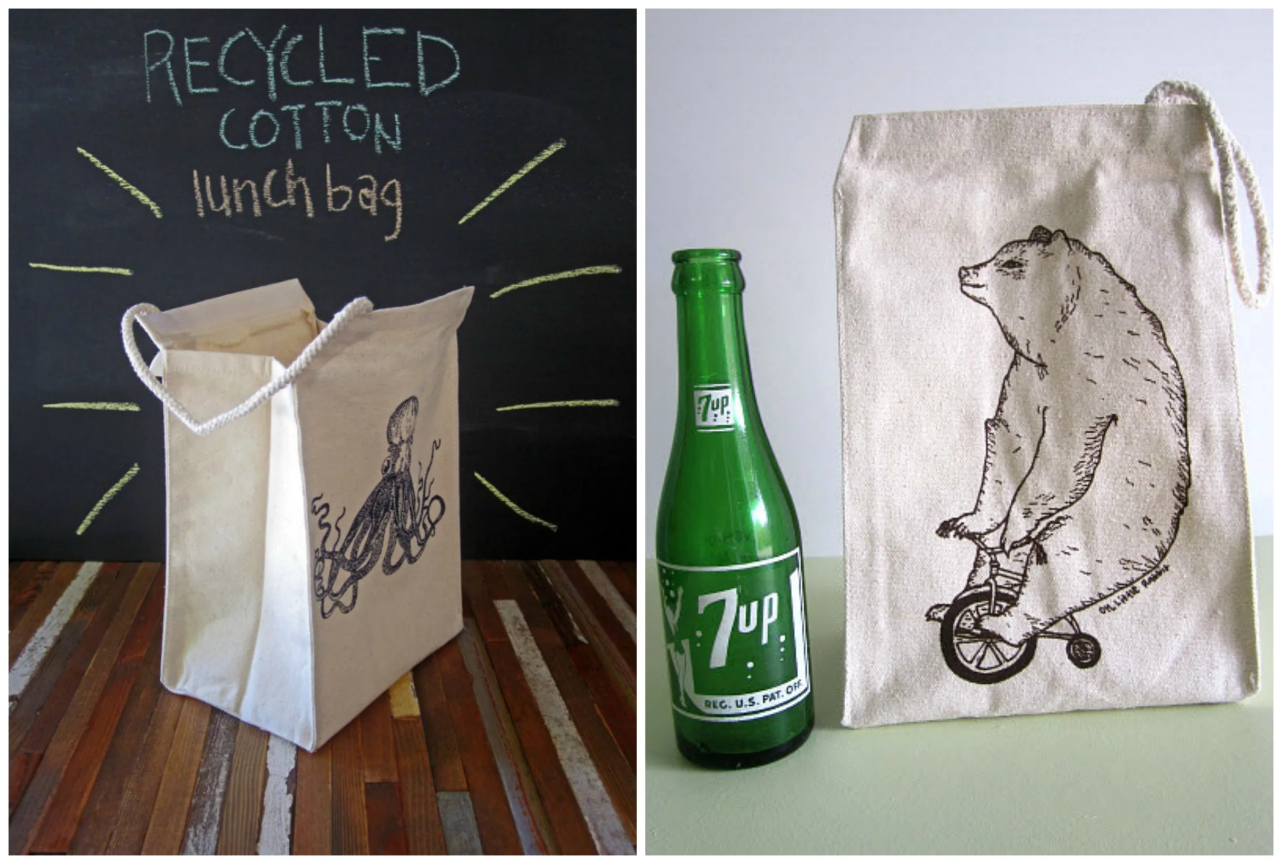 Reusable lunch bags from Oh Little Rabbit Etsy shop