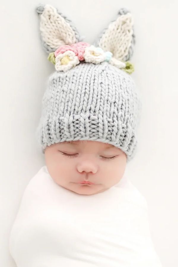 How cute is this knit bunny hat from The Blueberry Hill for baby's first Easter?