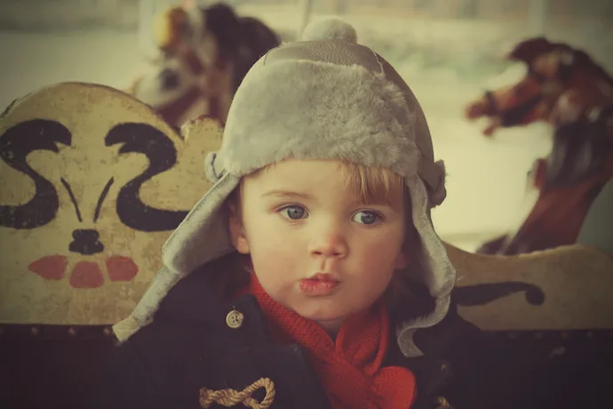 Winter accessories for toddlers: Elks and Angels shearling hat