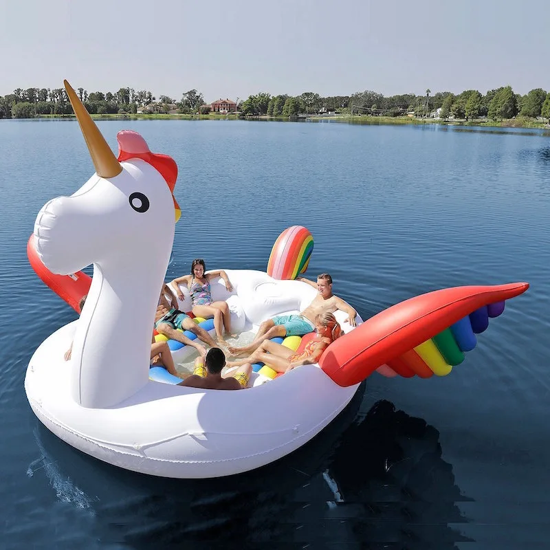 The Party Bird Island huge pool float collection features three ginormous characters.