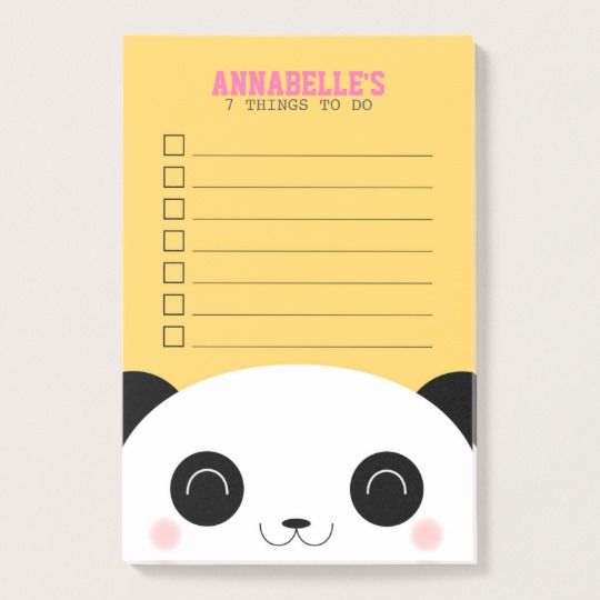 Kawaii Panda Face Kids To Do List Post-it Notes | Cutest Animal School Supplies | back to school shopping 2017