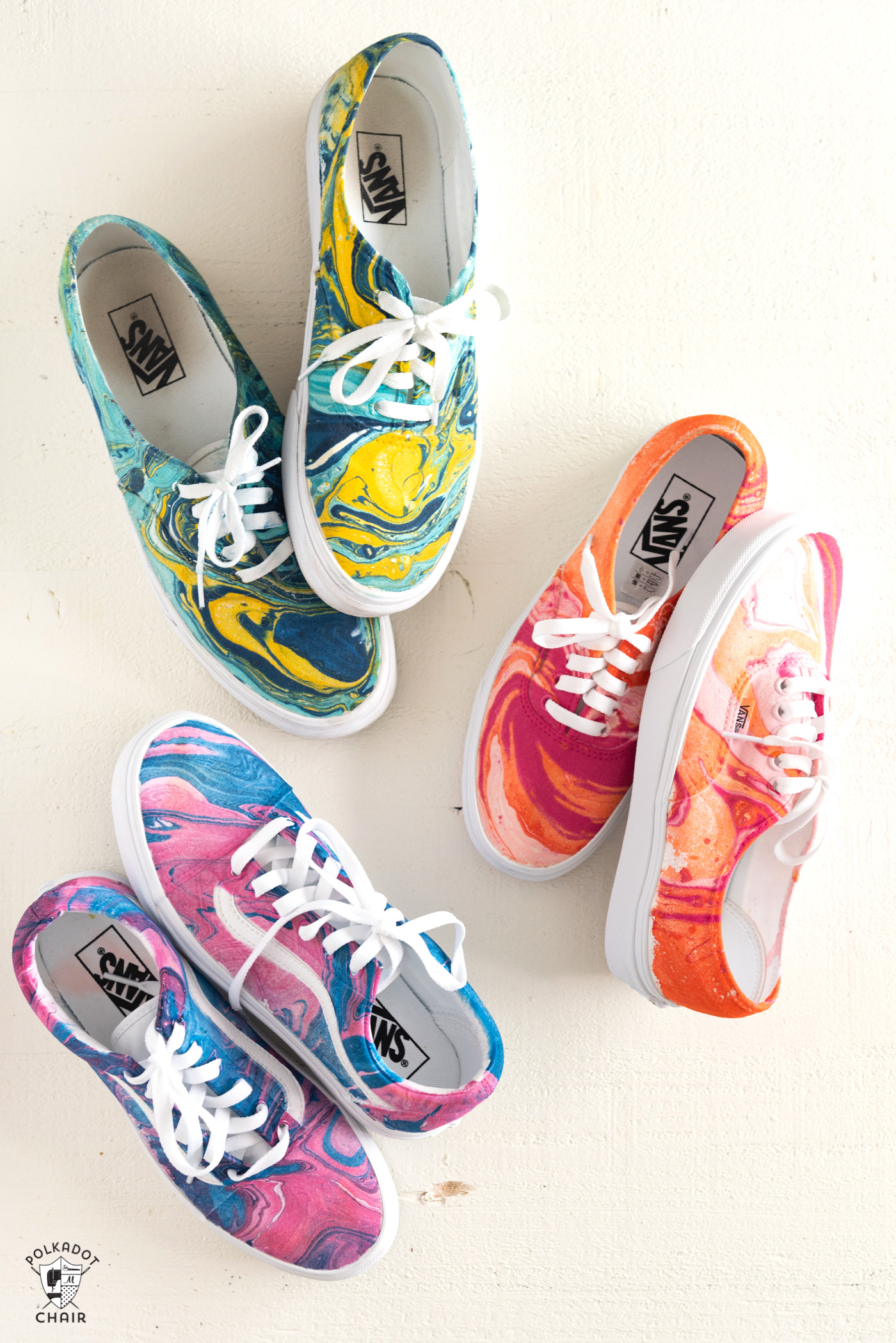 DIY painted hydro-dip Vans tutorial via Polka Dot Chair