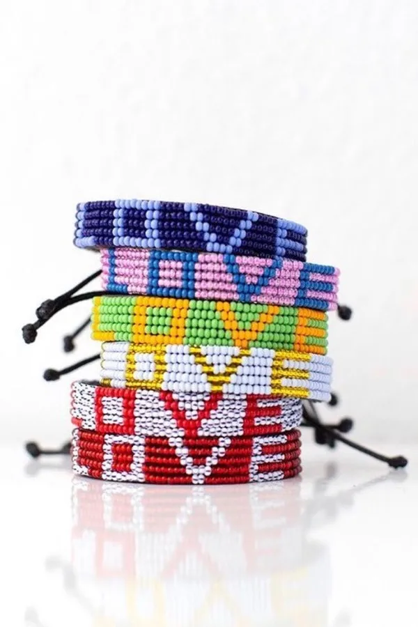 Give your best friends these handmade LOVE bracelets from Ubuntu LIFE for Valentine's Day