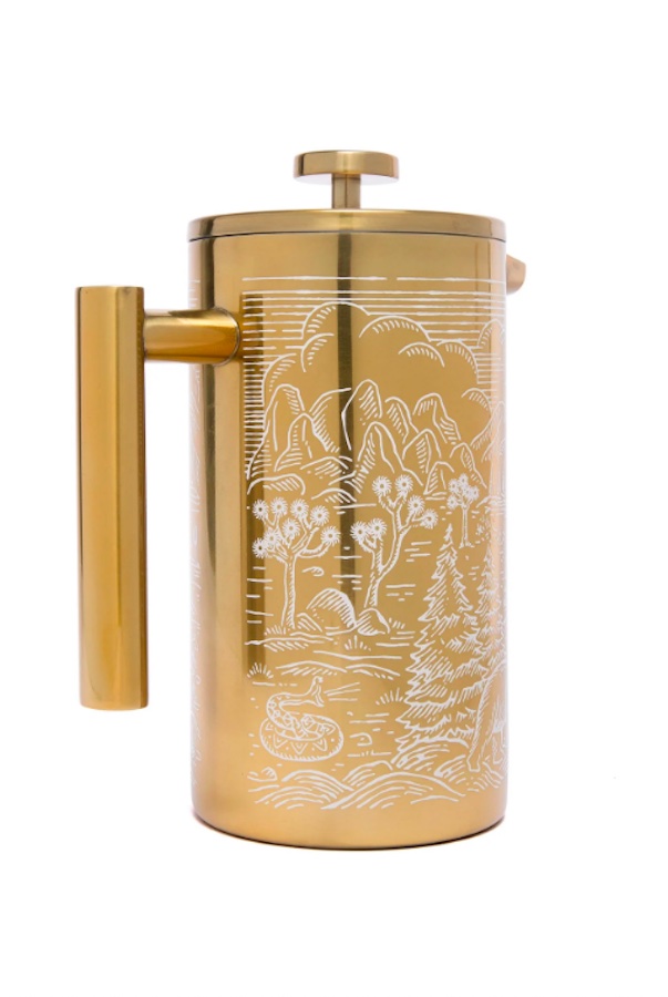 Purchase the National Parks brass French Press and support our country's national parks with your purchase.