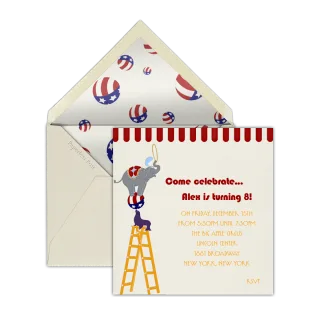 Children's party invitations - now a piece of cake