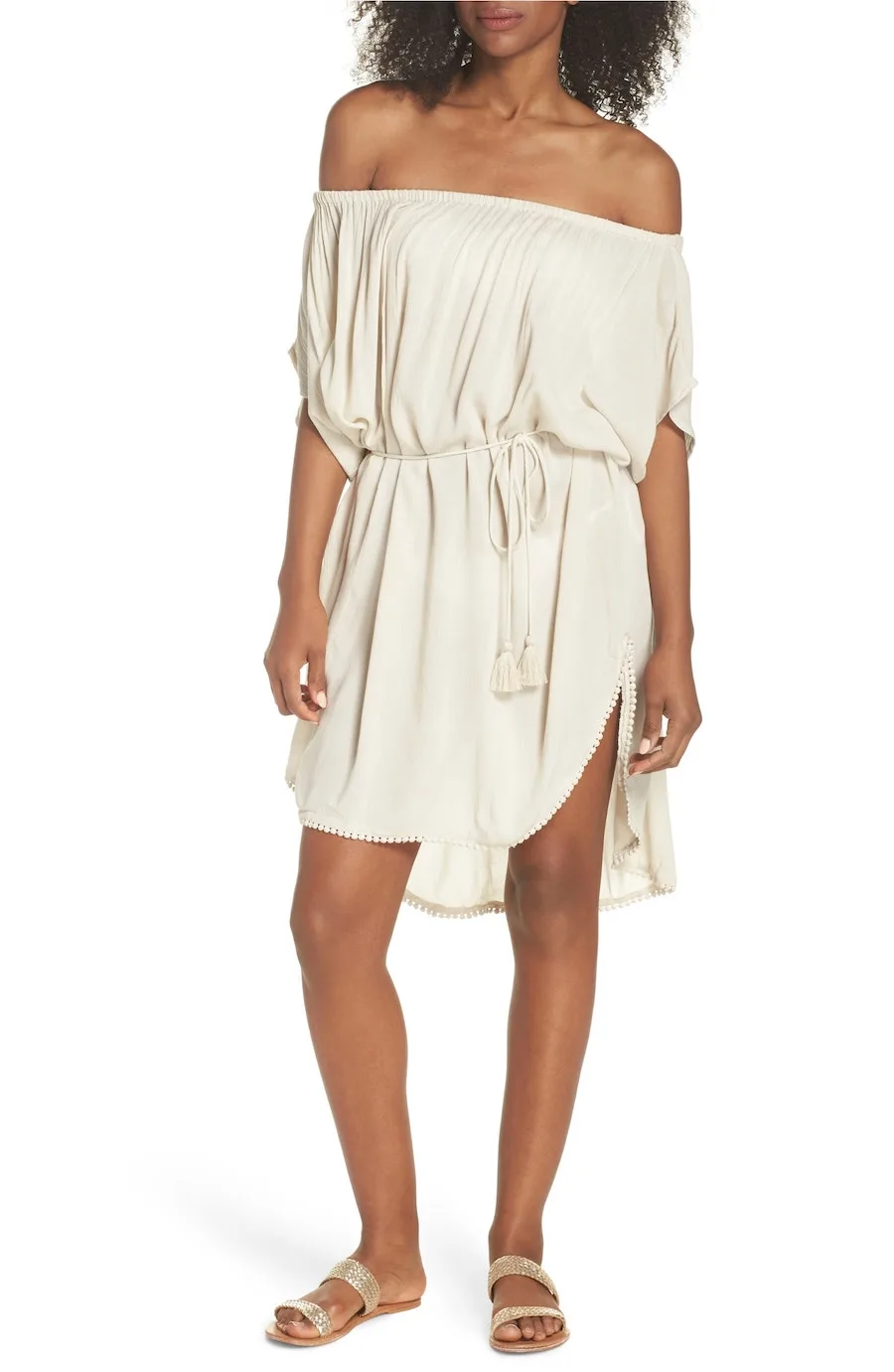 Cool pool coverups for moms: Seaside off-shoulder dress