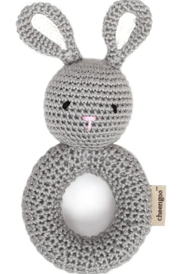 Crochet baby rattle from Cheengoo for the Year of the Rabbit.