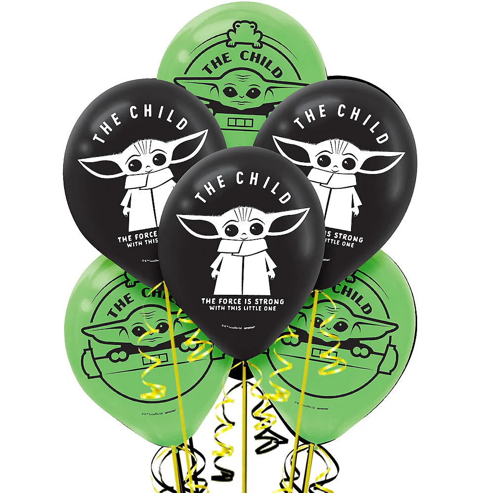 Throw a Mandalorian watch party with ideas like these The Child party balloons to get the decor in the spirit