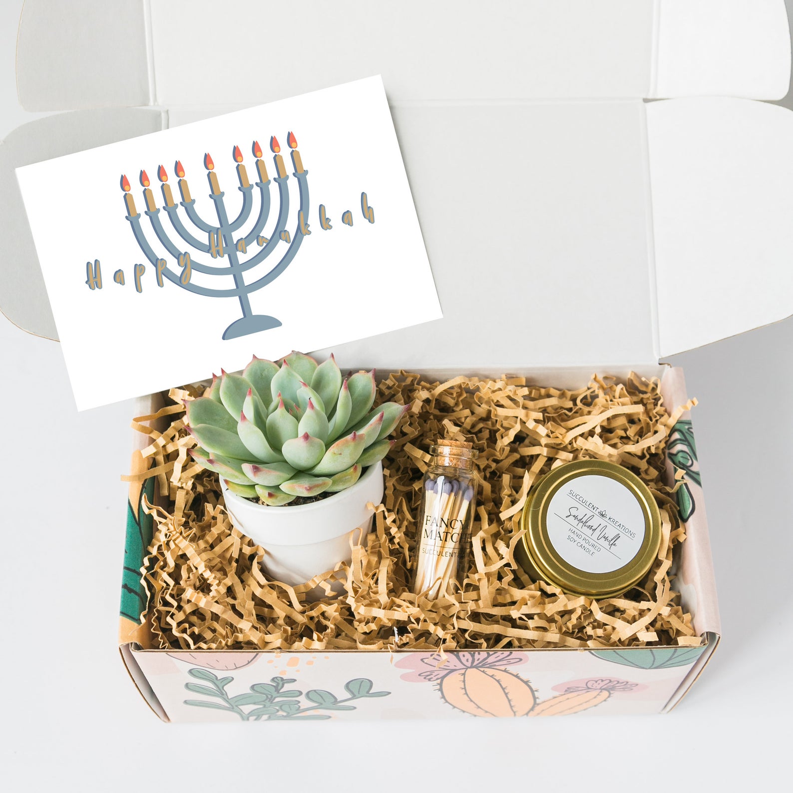 Best Hanukkah gifts from small businesses: a Hanukkah succulent gift box