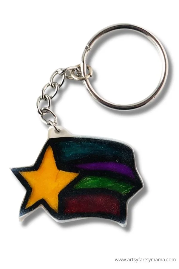 DIY keychain using recycled takeout containers with this tutorial from Artsy Fartsy Mama
