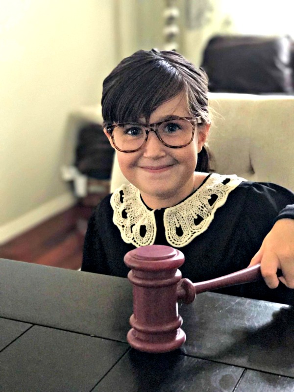 Empowering girl Halloween costumes inspired by real life heroes: Ruth Bader Ginsburg costume from Bored Inc on Etsy