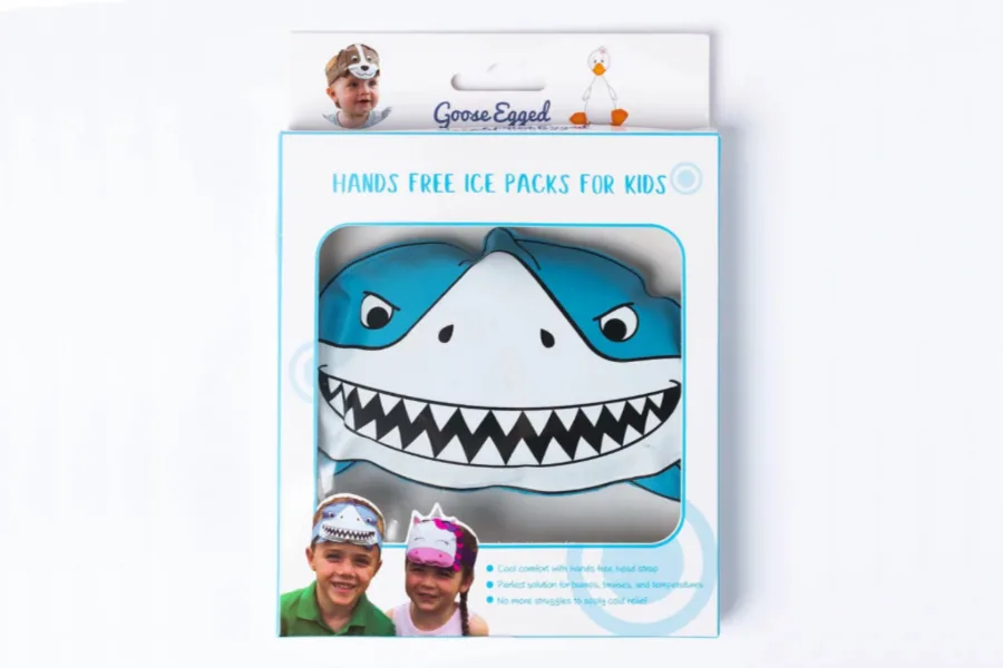 We found the cutest new ice packs for kids, with a Velcro strap to hold it in place from Goose Egged