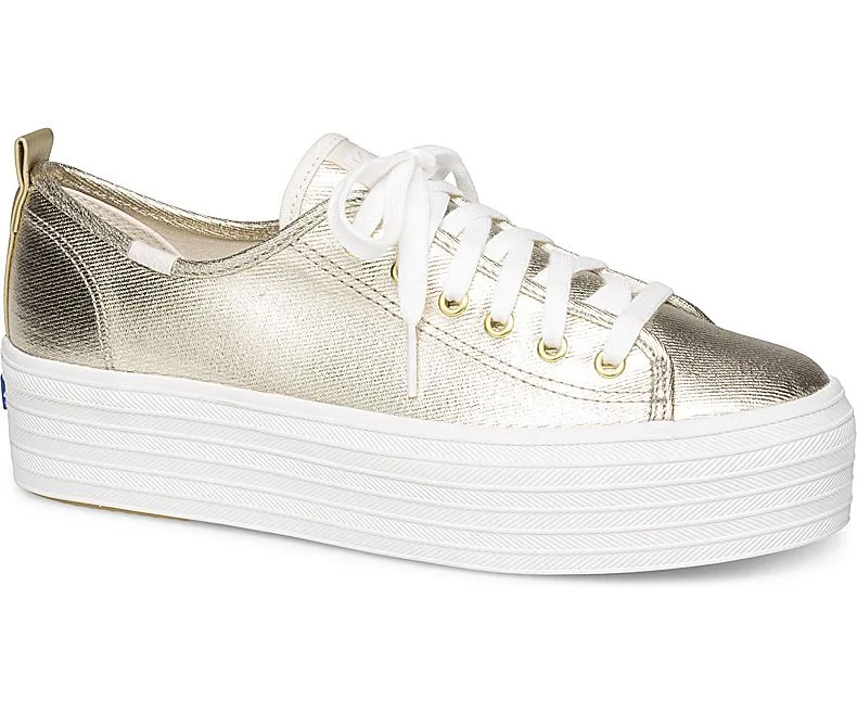 Platform sneakers for fall: Keds metallic twill Triple-Up