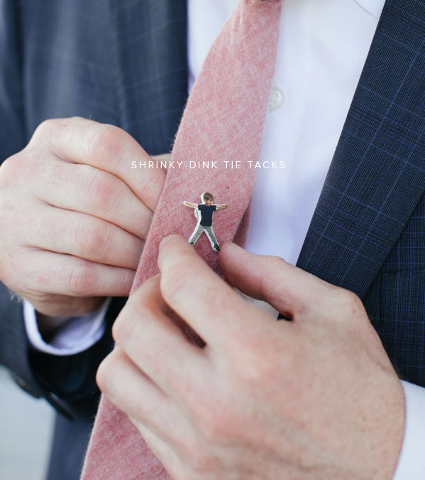 Creative DIY Father's Day gifts that kids can make: DIY Father's Day Shrinky Dink Tie Tacks by Oh Happy Day