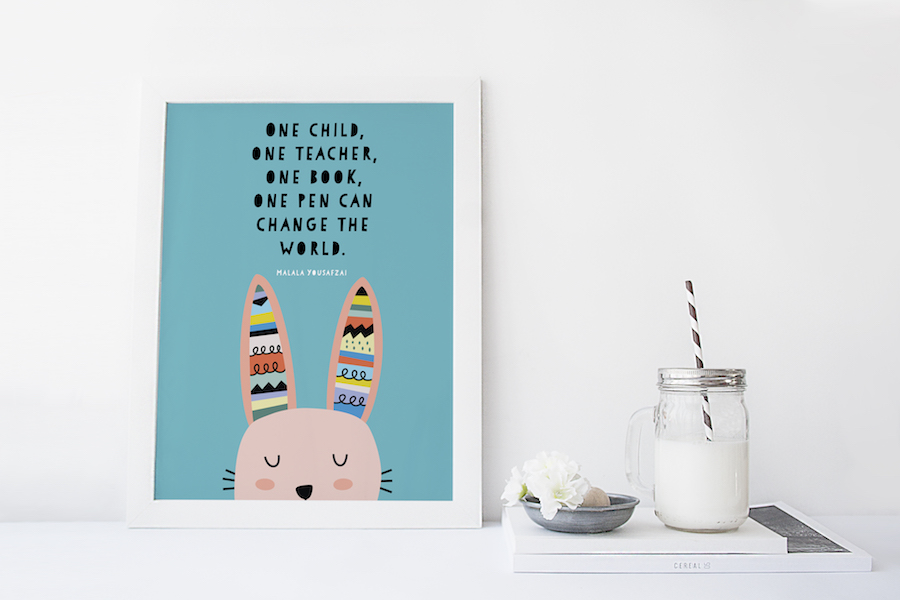 Free printable Malala quote to inspire kids to write, create, and learn | Kraft&Mint for Cool Mom Picks