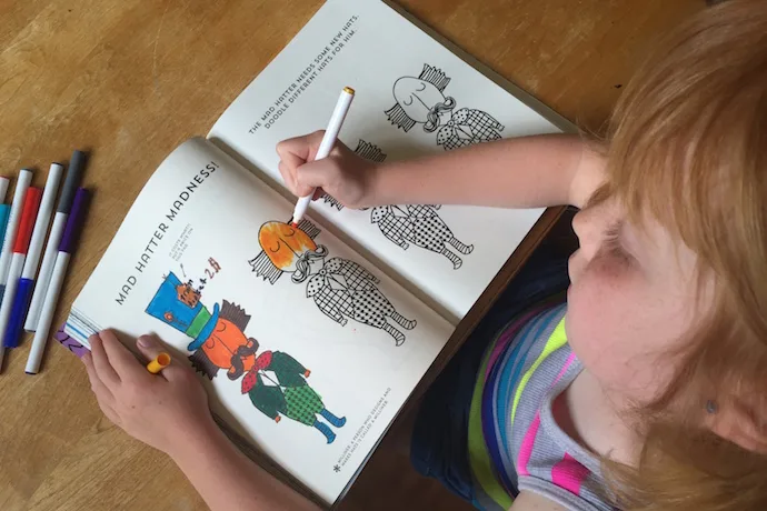 Get creative with the Mad Hatter in DoodleLit by Jennifer Adams and Alison Oliver