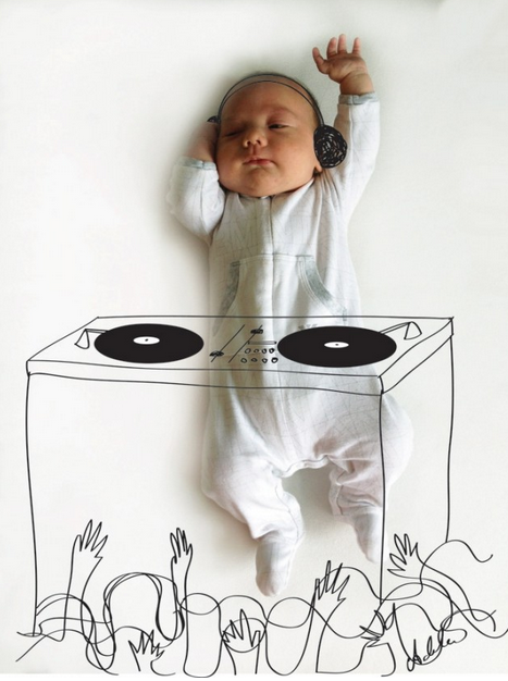 Creative birth announcement photo ideas | Adele Enerson art doodles