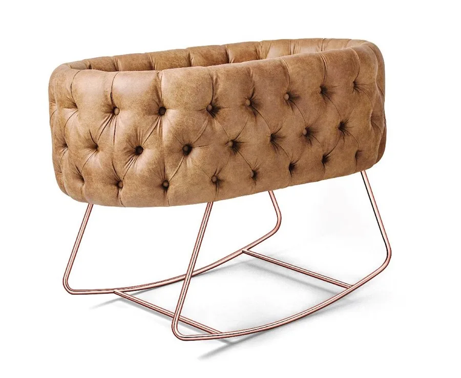 Gorgeous baby shower gifts: a tufted leather sleep cot from DockATot