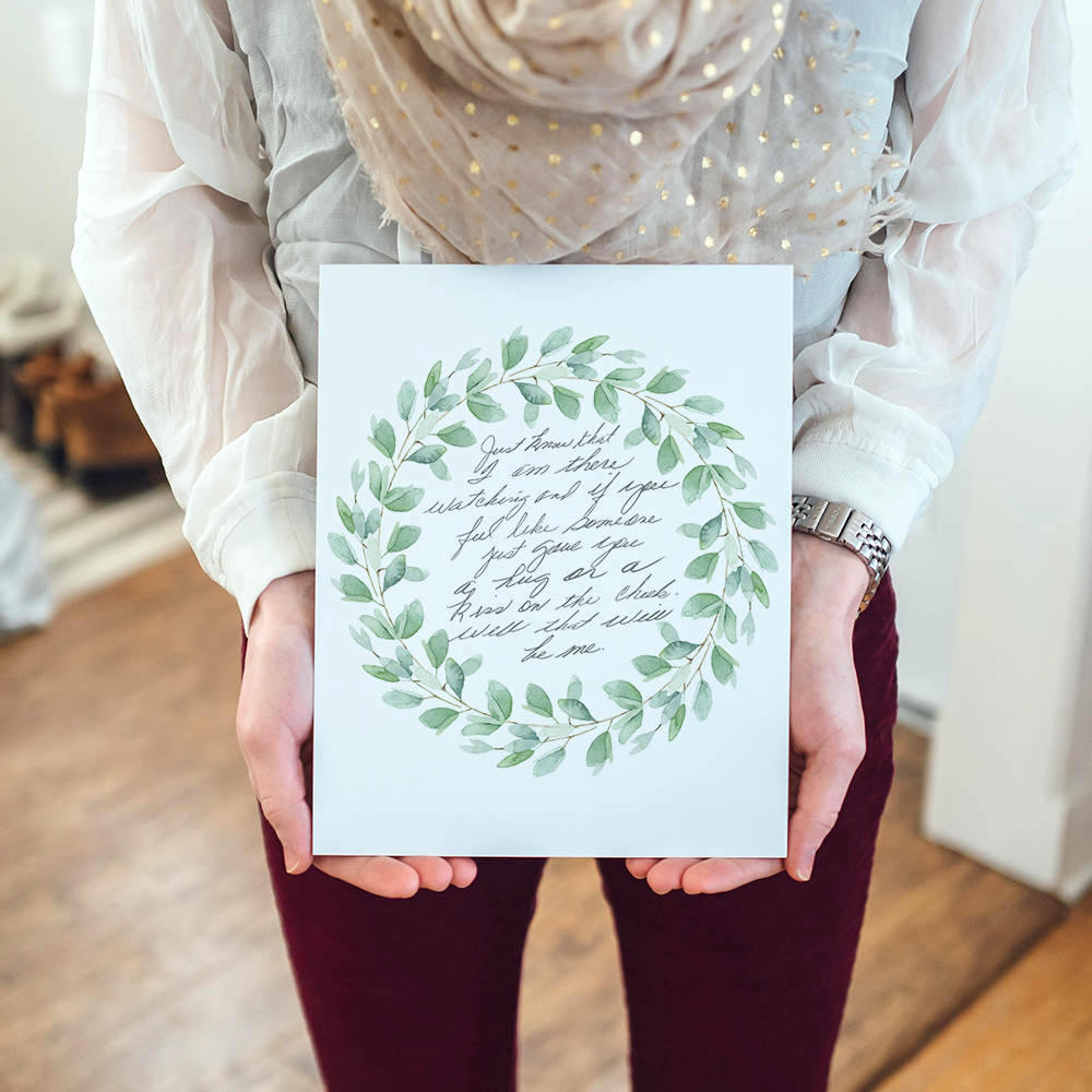 Creative personalized gifts: custom artwork from a loved one's handwriting at the Rooted Pair