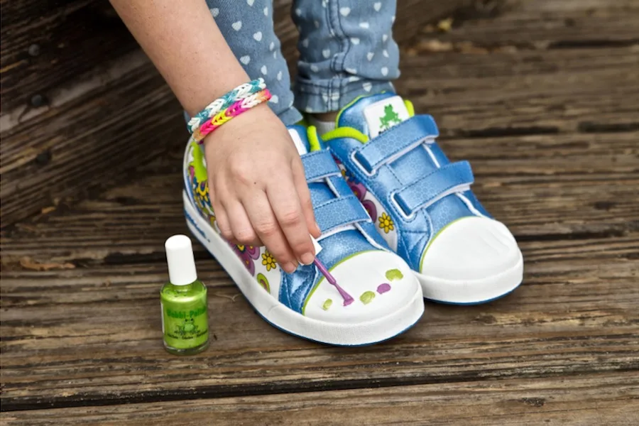 Paintable toe sneakers by Bobbi-Toads let kids decorate with nail polish