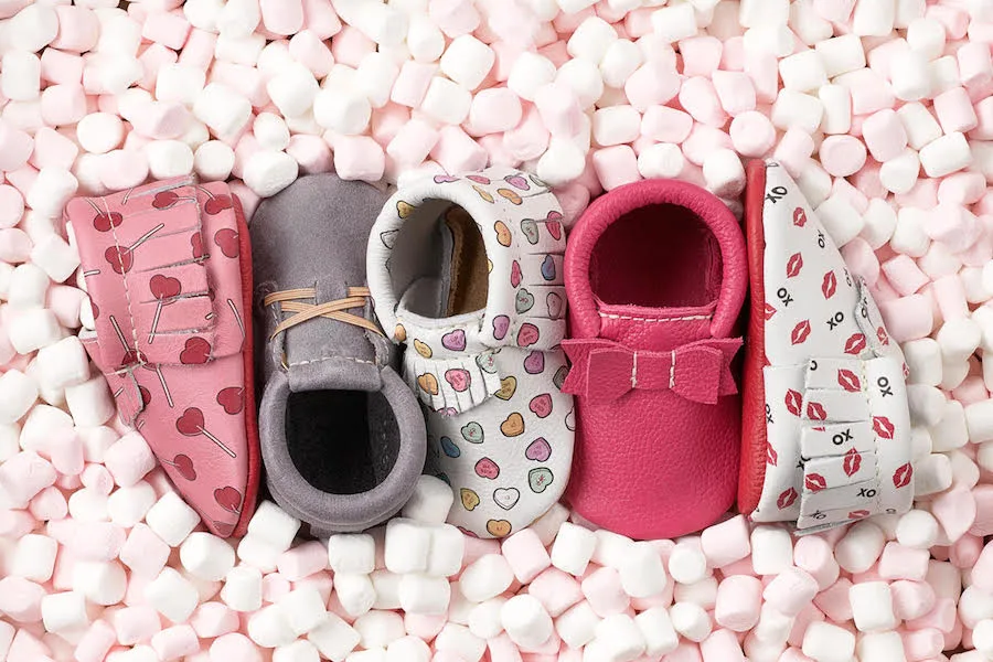 Valentine's Day gifts for babies: Moccasins by Freshly Picked