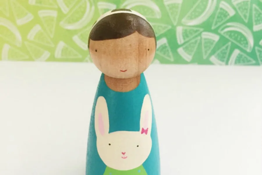 Non-candy Easter basket gifts: Custom Bunny Girl by Anita's Peg Dolls