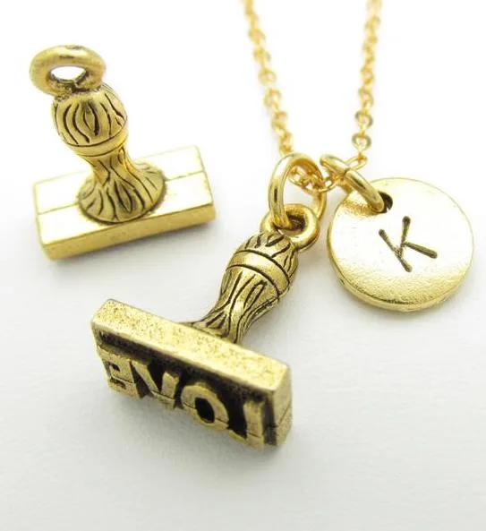 Special Mother's Day gifts under $20: Personalized love stamp necklace from Cranberry St NY on Etys