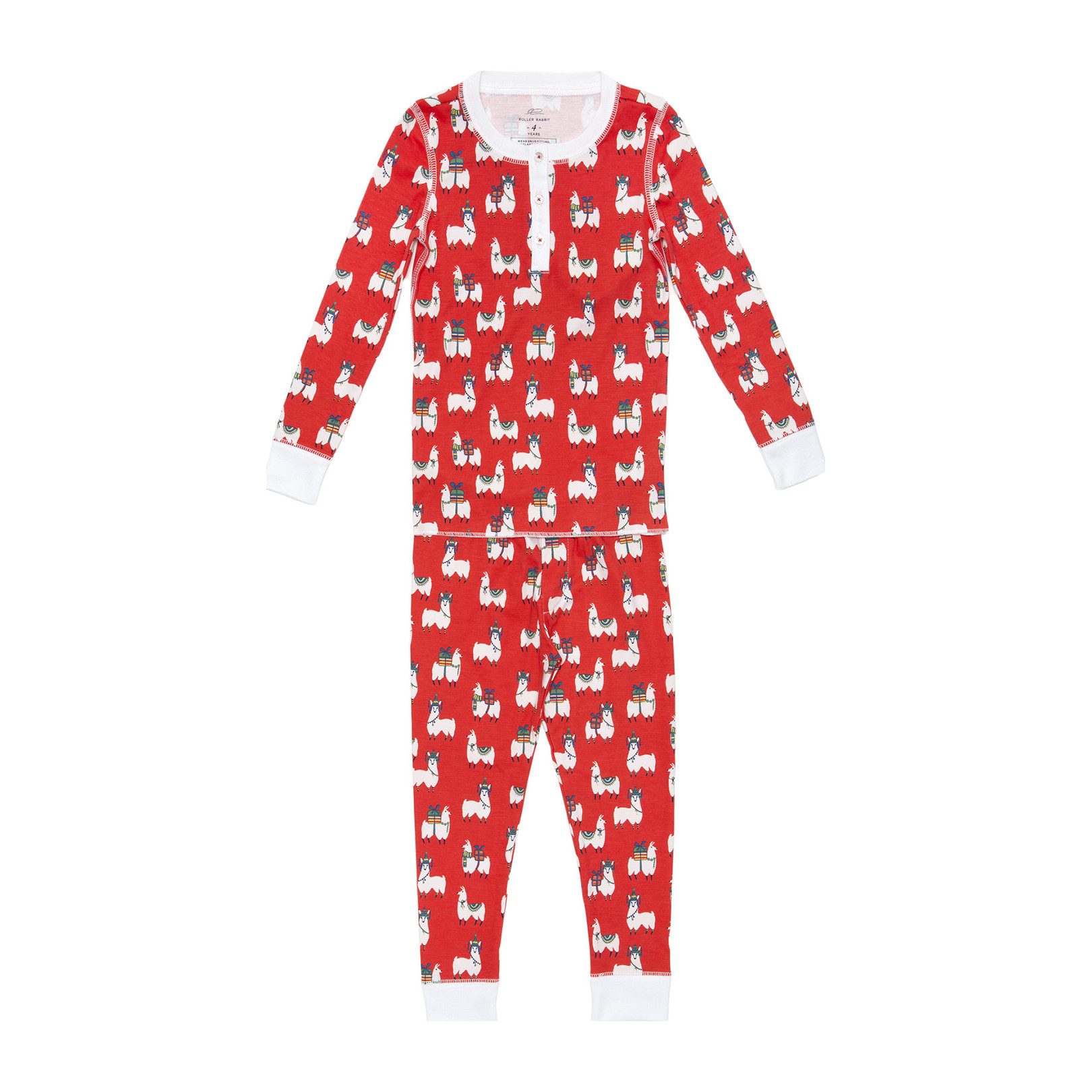 Modern Christmas pajamas for kids: Fa-La-La Llama Christmas pajamas | Maisonette