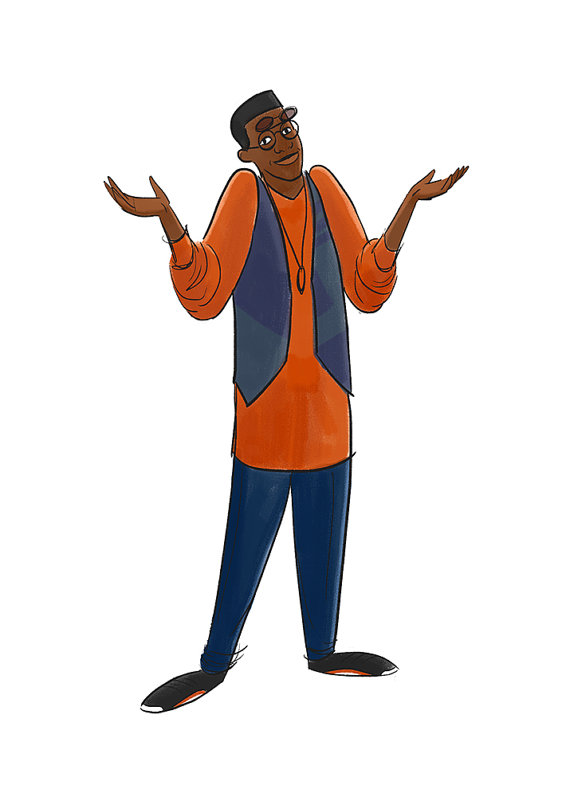 #DrawingWhileBlack: Dwayne Wayne print by Alleanna Harris