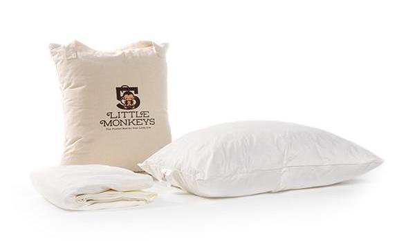 5 Little Monkeys kids' organic mattress-in-a-box comes with a pillow and mattress cover, too!