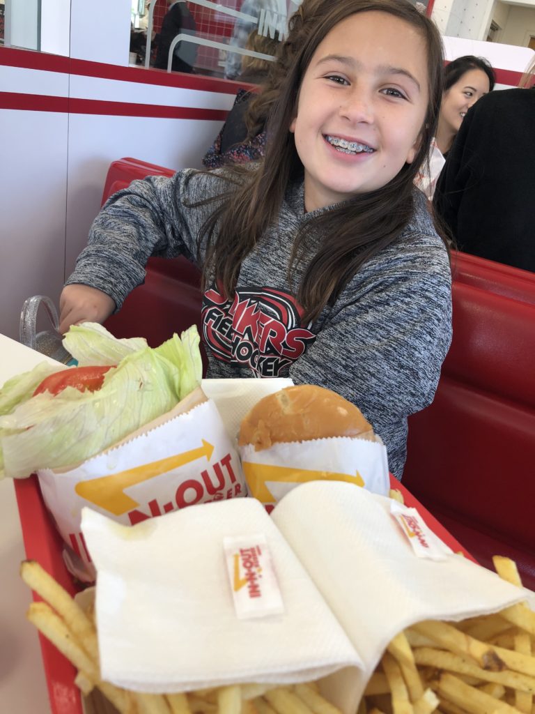 Weekend away with teens: In & Out burger, of course