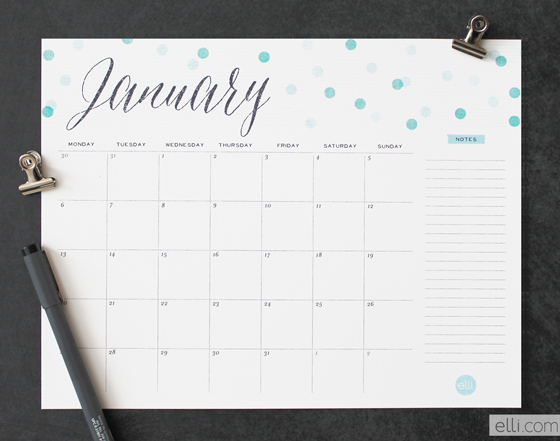Free printable calendar from Elli | Cool Mom Picks