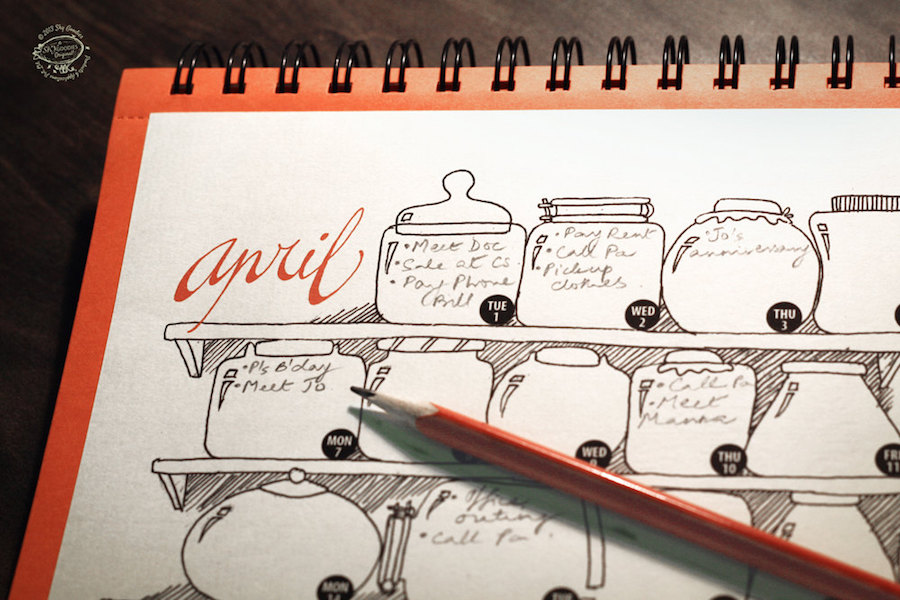 2018 printable calendars: Doodle Planner by Sky Goodies