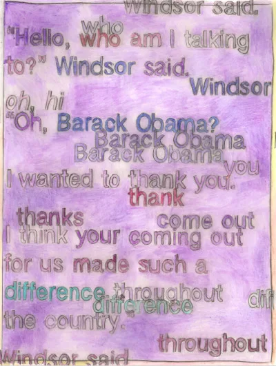 Edie Windsor's call with President Obama about marriage equality, illustrated by Debbie Millmanl:Art prints available through Art Pickings by Brain Pickings