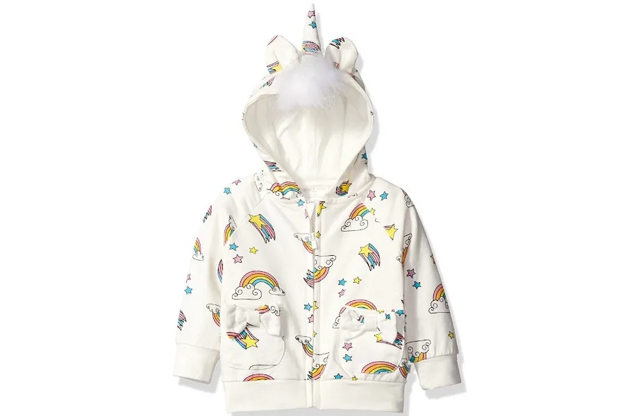 Unicorn baby sweatshirt and other 80s inspired baby + kids clothes from Rosie Pope