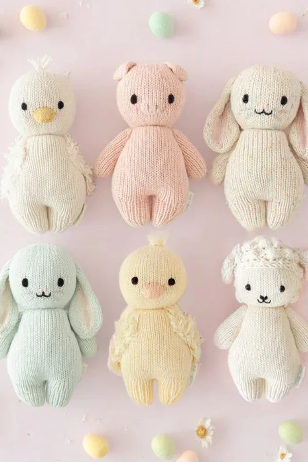 Handmade bunny loveys from LettieLovie for your baby's Easter basket.