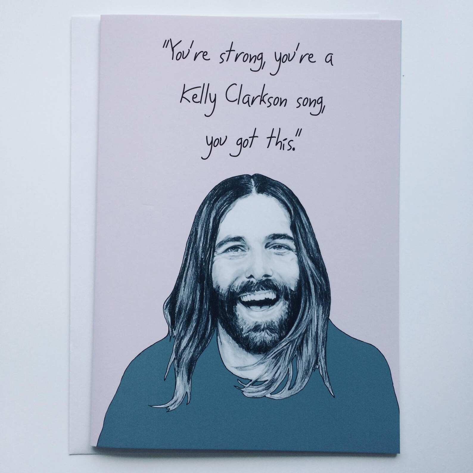 Just-because greeting cards: Jonathan Van Ness Kelly Clarkson card | Breton Mama
