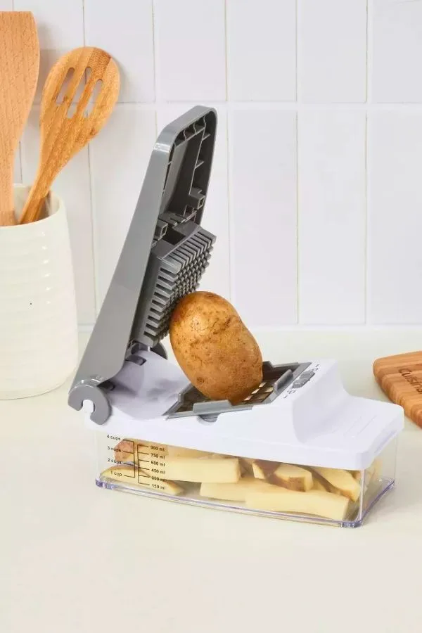 Cuisinart Fruit and Vegetable Box Chopper- Manual Food Chopper with Stainless Steel Blades, Nonslip Base, Dishwasher-Safe