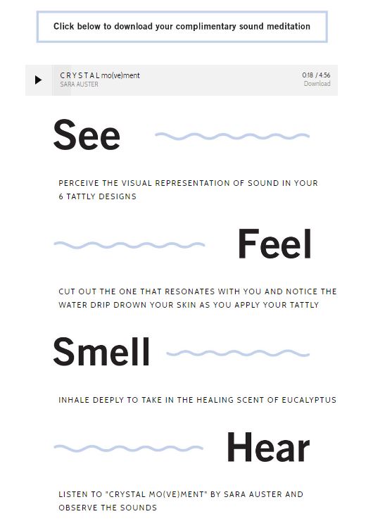 Guided meditation audio session downloads come with the new scent of Tattly Sacred Geometry Tattoos