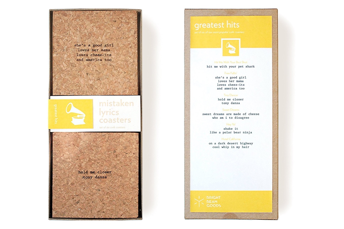 Thanksgiving hostess gifts | mistaken lyrics coasters