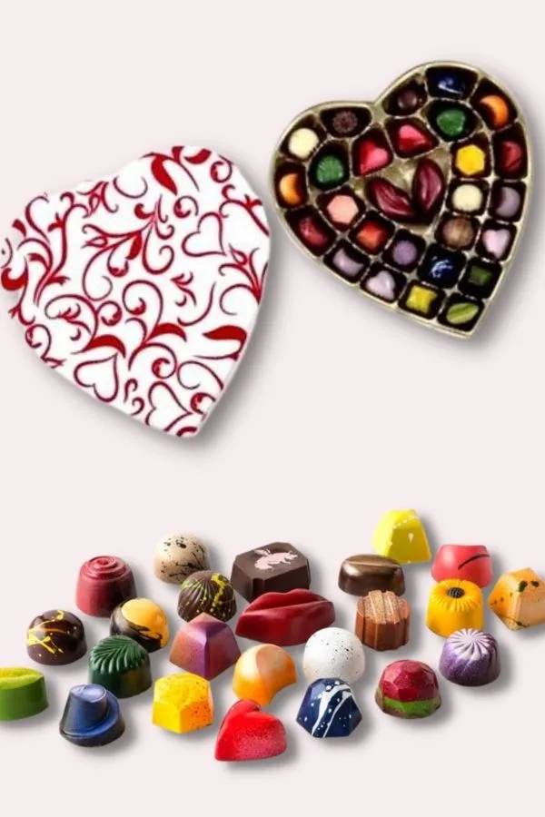 Jewel-colored truffles from Chocolate Secrets make a beautiful Valentine's Day gift
