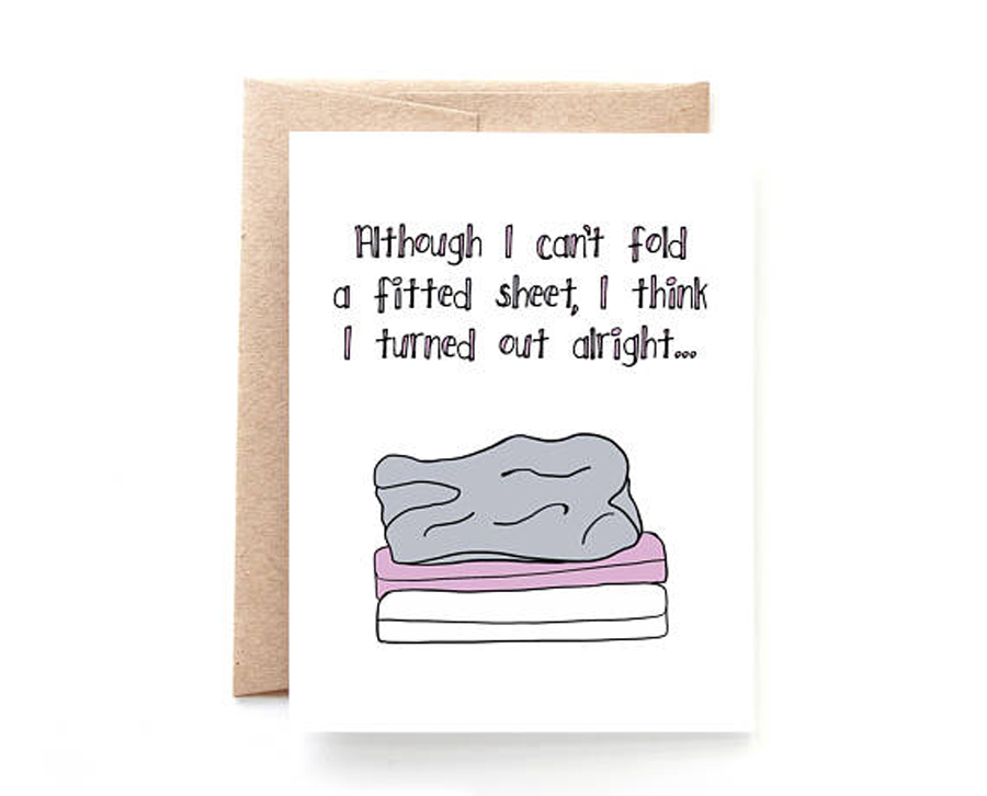 Funny Mother's Day Cards: Fitted Sheet Card by Yellow Daisy Paper Co