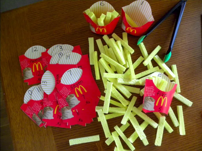 Educational activities for preschoolers: Counting Fries at Mama Bee from the Hive