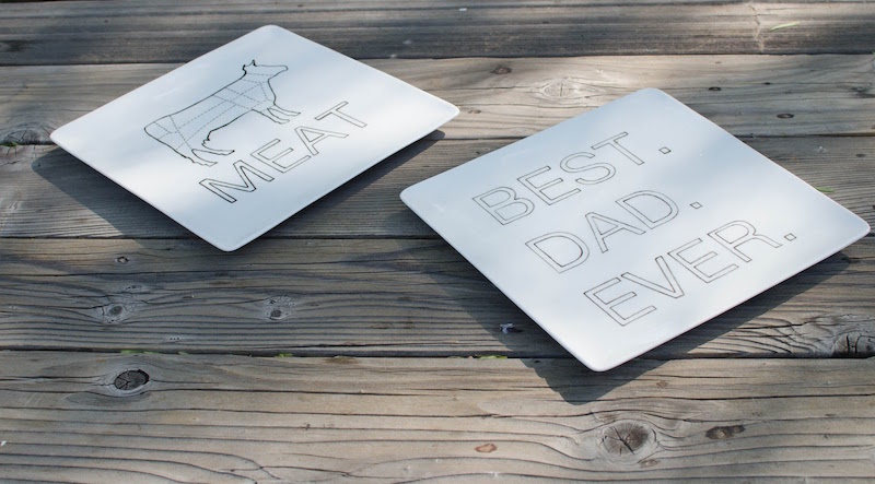 Creative DIY Father's Day gifts that kids can make: Father's Day Grill Prep Plates by These Little Loves