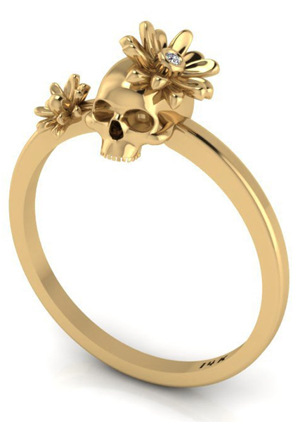 Skull and diamond 14k ring: Cool gifts for your glam BFF