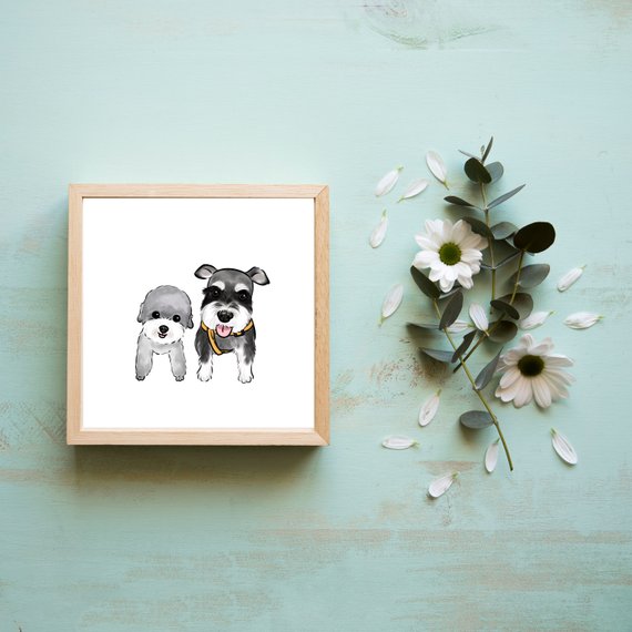 Cool affordable gifts under $15: Custom pet portrait